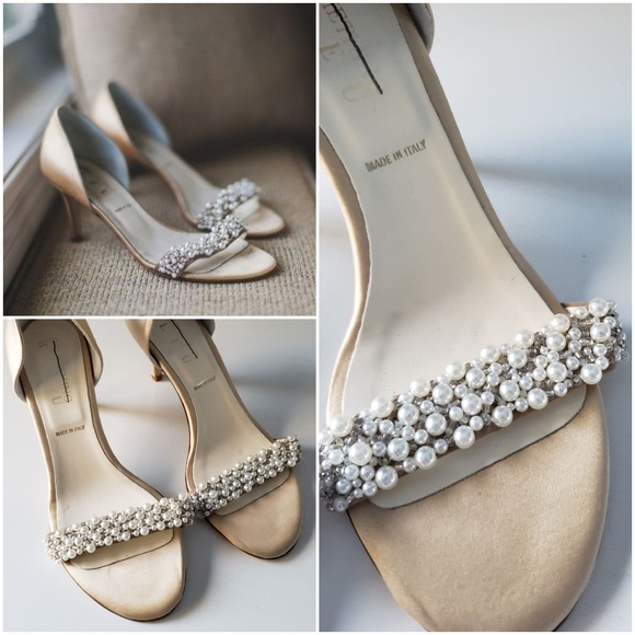 Anthropologie X BHLDN Oyster Bed D'orsay Heels - Picture 2 of 8